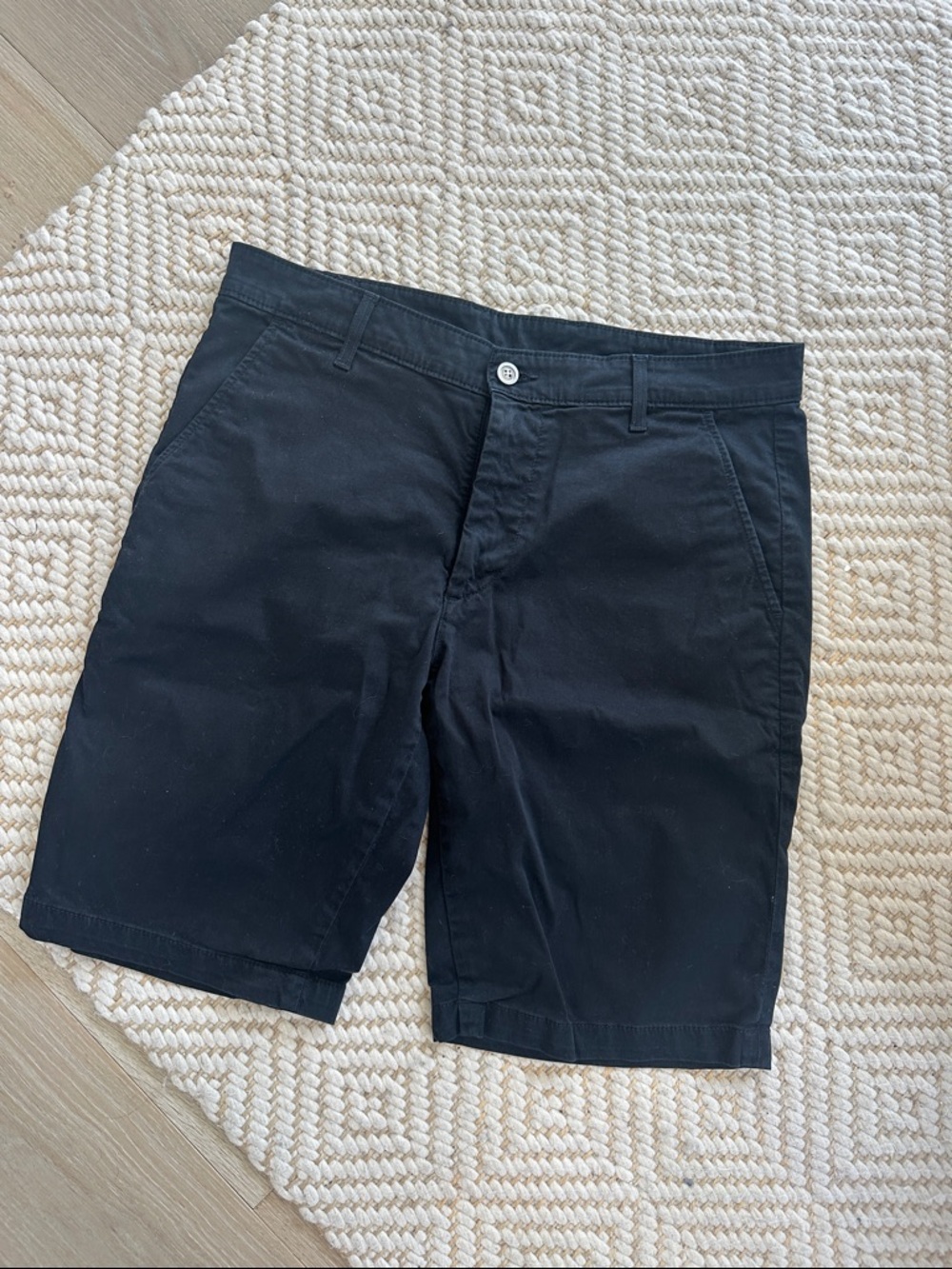 Ag Adriano Goldschmied Black Flat Front Men's Shorts